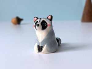 whiskers vase raccoon porcelain