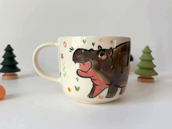 moo deng mug baby pygmy hippo