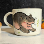 moo deng mug baby pygmy hippo