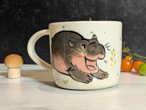 moo deng mug baby pygmy hippo