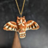 cute eastern screech owl porcelain pendant