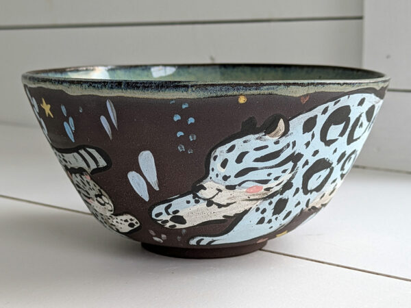 Bowl - Snow Leopard Family - Image 15