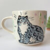 cute snow leopard mug handmade