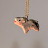 pygmy hippo porcelain pendant one of a kind