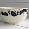 handmade bowl illustratred with cats