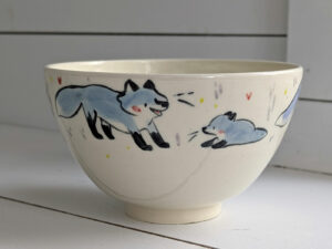 handmade cute fox bowl