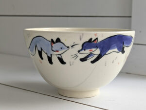 handmade cute fox bowl