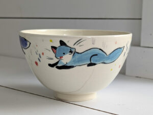 handmade cute fox bowl