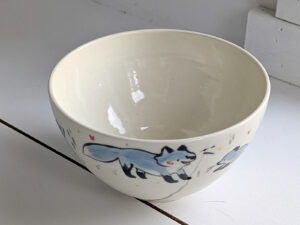 handmade cute fox bowl