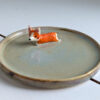 adorable jewelry dish with a corgi porcelain handmade