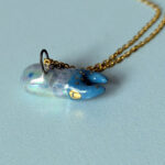 blue beetle pendant with gold