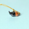 orange beetle pendant, cute porcelain handmade by kness