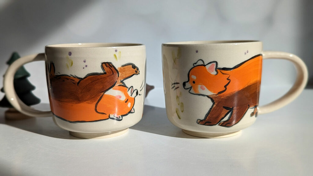 red panda mugs commission 