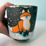 big cup fox black stoneware