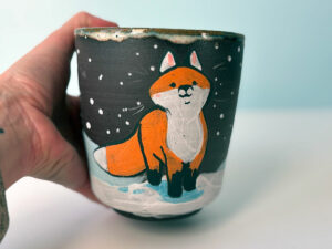 big cup fox black stoneware