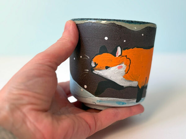 black cup red fox handmade