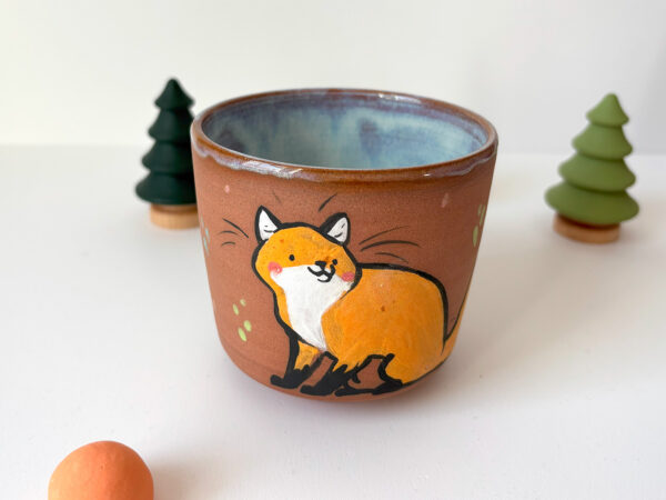 Handmade red fox cup