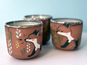 Handmade red fox cup