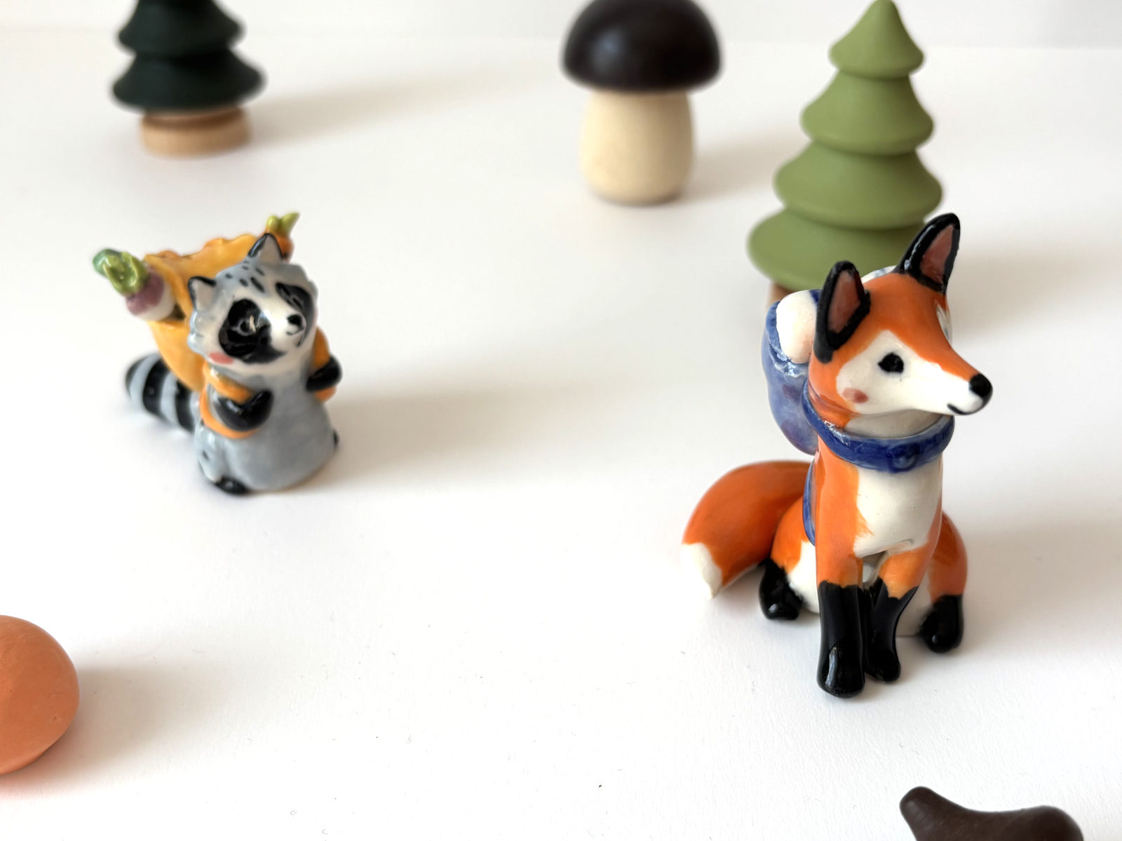 Cute pottery porcelain jewelry and adorable ceramic figurines handmade in Canada