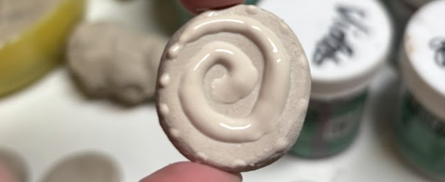 Ceramic Worry Stone with a spiral 