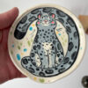 snow leopard spoon rest handmade in Canada by Kness Cute Pottery